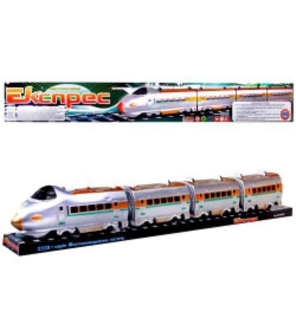 Потяг M 0335 U/R (24шт) електричка 70см, звук, на бат-ці, у слюді, 74,5-9-11см (шт.)