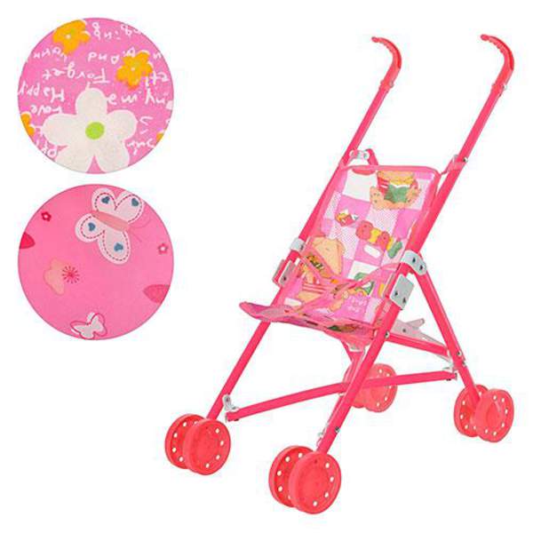 Коляска M 0348 U/R (48шт) для ляльки,тростина,подвійні колеса,51-43-24см,вис.до руч 47см,3 види,у ку (шт.)