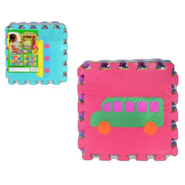 Килимок Мозаїка M 0377 (12шт) EVA, транспорт, 10деталей, 30-30см, пазл, в кульку, 30-30-8см (шт.)