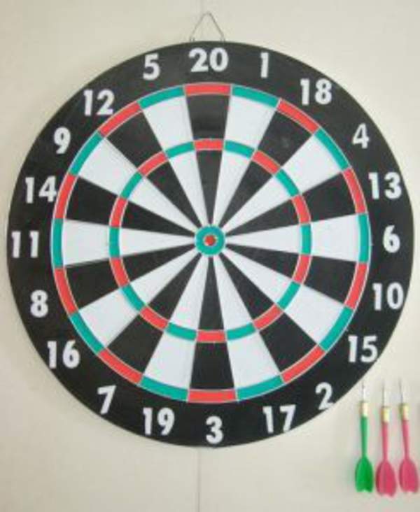 Дартс MS 0095 (36шт) 12 дюймів, дротики з голкою 4шт, двосторонній, у слюді, 33,5-36,5-1,5см (шт.)