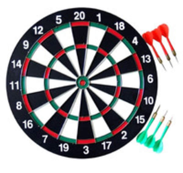 Дартс MS 0097 (24шт) 17 дюймів, дротики з голкою 6шт, двосторонній, у слюді, 46,5-49-1,5см (шт.)