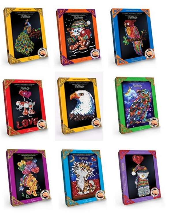 Набір для творчості "Мозаїка з Паєток" с.2 (10) Пм-01-02,06,13,14...20 (шт.)