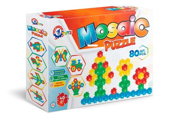 Іграшка мозаїка-пазли "Килимок Технок" 80 дет. 2933 /15 шт (шт.)