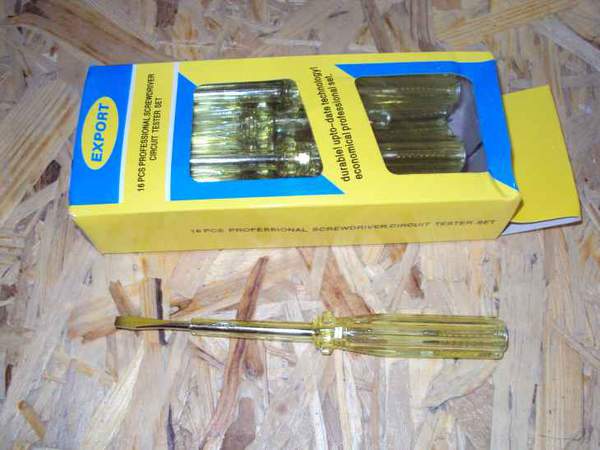 Викрутка №288 індикаторна електр. 16шт в уп. з пл. жовта руч. (шт.)