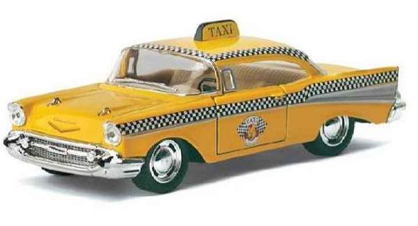 Модель легкова CHEVROLET BEL AIR (1957) 5'' KT5360W TAXI метал.інерц.відкр.дв.кор./96/ (шт.)