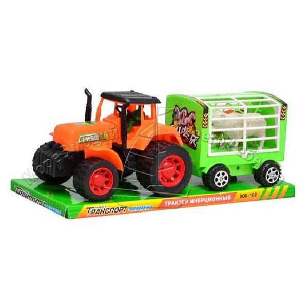 Трактор 906-102 (60шт) інер-й, з причепом, тварини 2шт, у слюді, 31-13-11см (шт.)
