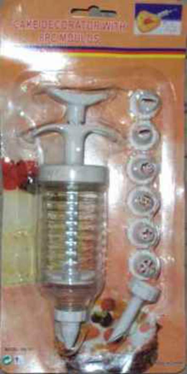 Шприц №КАА-001 (№DC-16) (№1501) кондитерський з насадками 7шт на листі (144) (шт.)