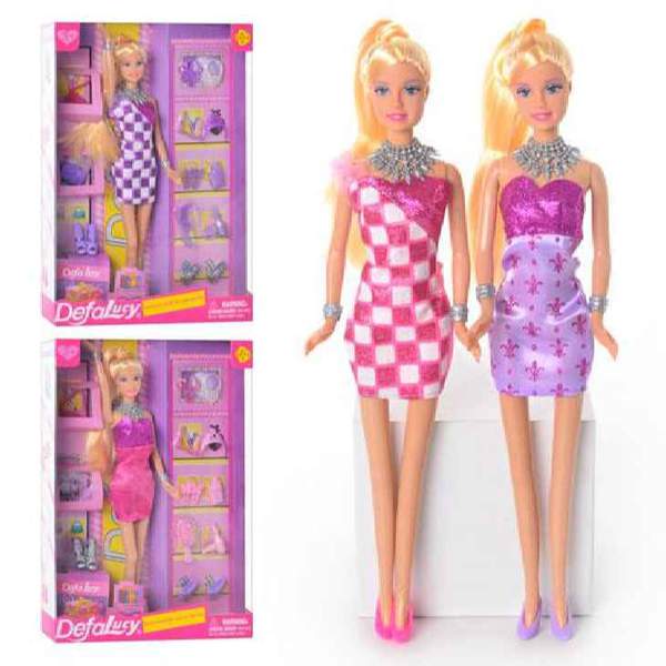 Лялька DEFA 8233 (24шт) 29см, сумочка 2шт, взуття, аксесуари, 2 види, у кор-ці, 32-22-5,5см (шт.)