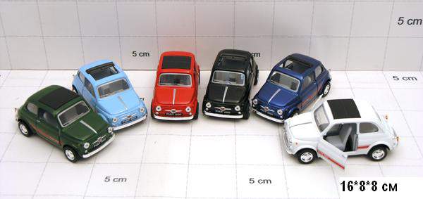 Модель легкова FIAT 500 5'' KT5004W метал.інерц.відкр.дв.4кол.кор./96/ (шт.)