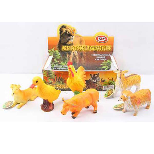Тварини 7581 (216шт) домашні, ПВХ, 13см, 6 видів 12шт в дисплеї, 27,5-15-9см (шт.)