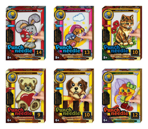 Набір для творчості "PUNCH NEEDLE" коврова вишивка (10) PN-01-01,02,03,04,05...10 (шт.)