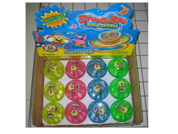 Дзига YQ2015 "Sponge Bob" муз.світ.4кольор.12шт.у кор./24/288/ (шт.)
