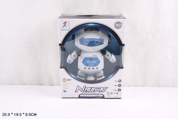 Робот 99444-2 (30шт) 21см, муз, свет, ездит, поворот 360поворот, на бат-ке, в кор-ке, 14-21,5-8,5см (шт.)