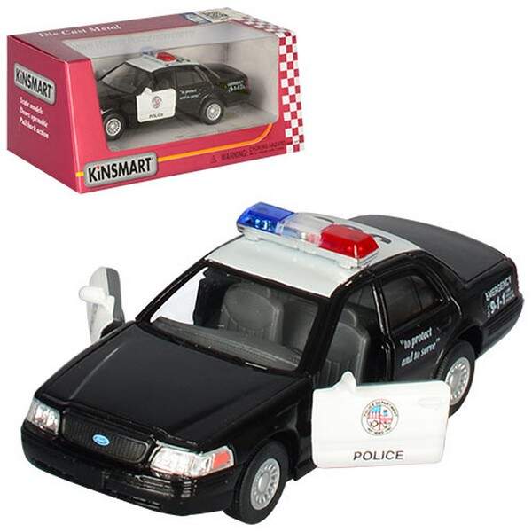 Модель легкова 5'' KT5327W FORD CROWN VICTORIA Police метал.інерц.відкр.дв.кор./96/ (шт.)